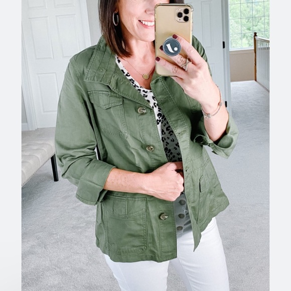 Talbots Jackets & Blazers - Talbots Olive Green Utility Jacket Size XL